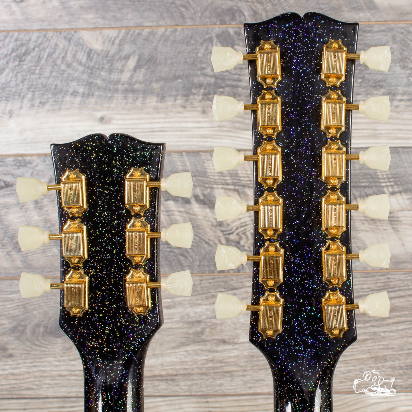 Bell & Hern Double Neck SG-Style - "Black Galaxy" Sparkle