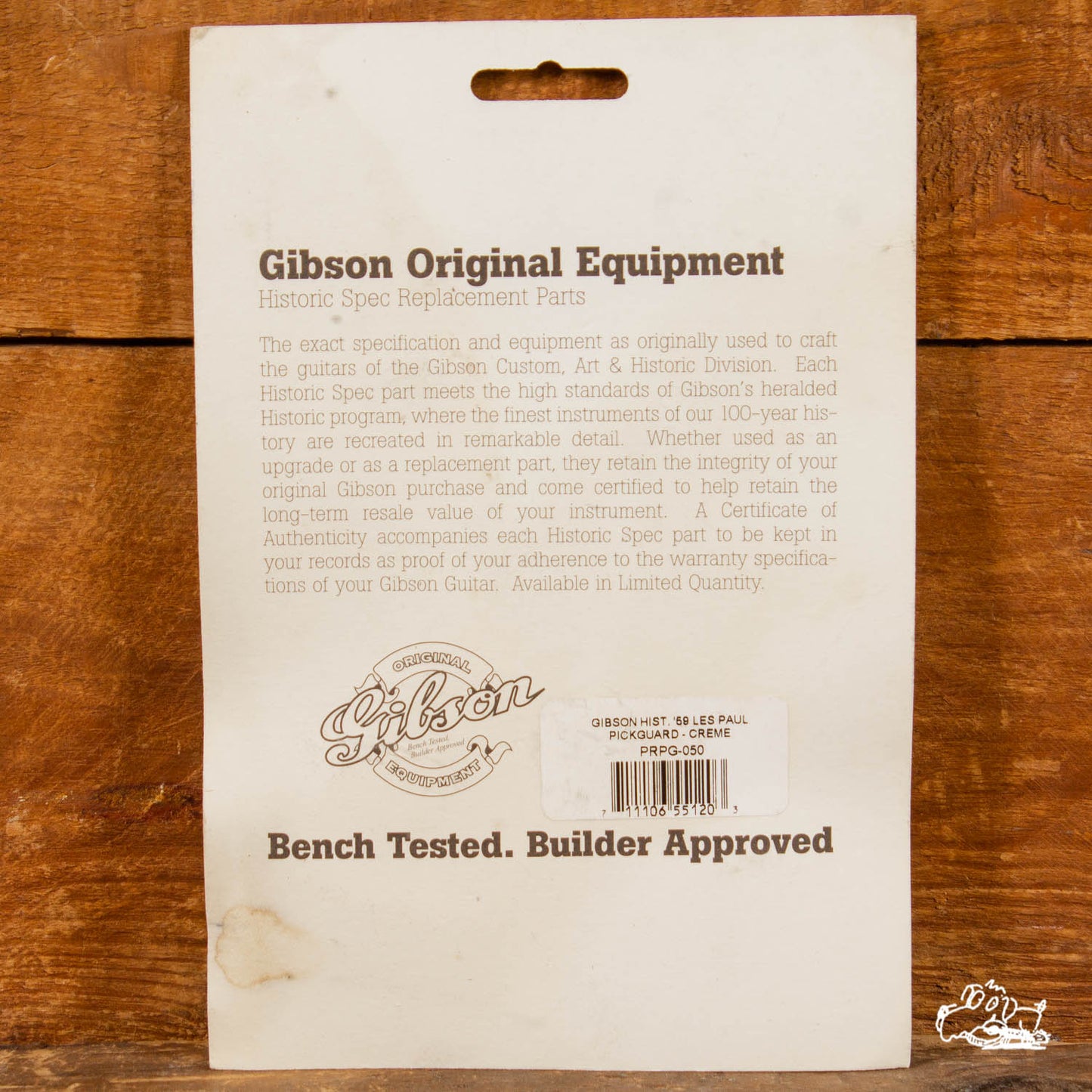 NOS Gibson Historic Spec '59 Les Paul Pickguard - Creme