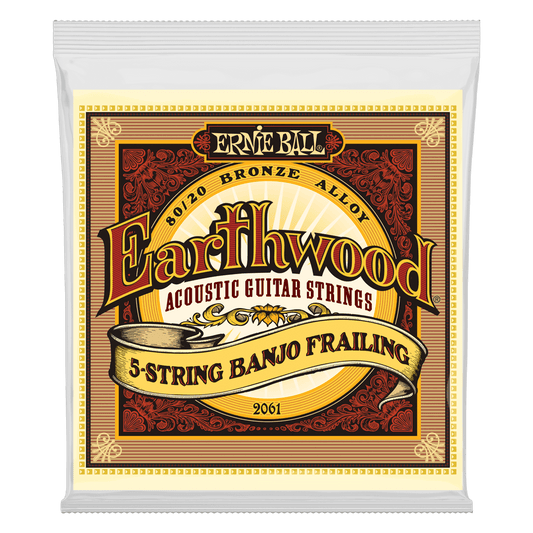 Earthwood 5-String Banjo Frailing Loop End 80/20 Bronze Acoustic Guitar Strings - 10-24
