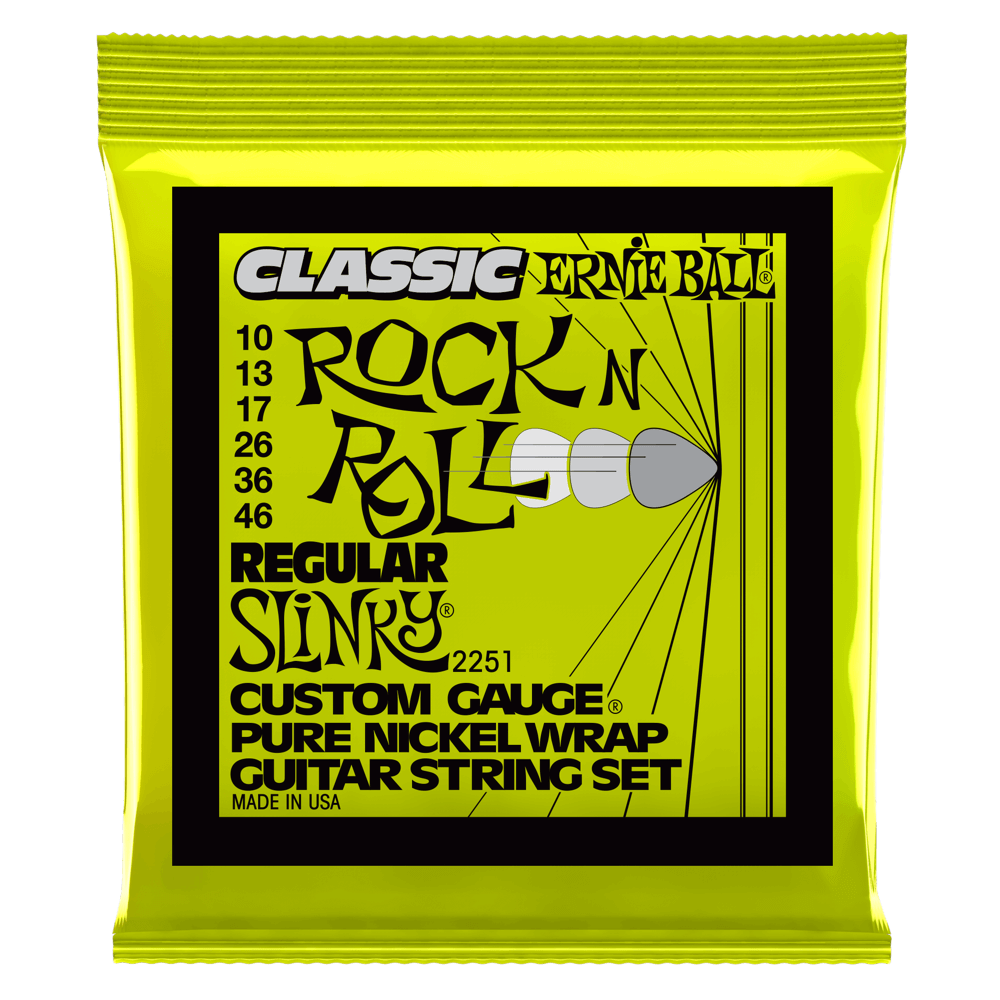 Regular Slinky Classic Rock n Roll Pure Nickel Wrap Electric Guitar Strings - 10-46 Gauge