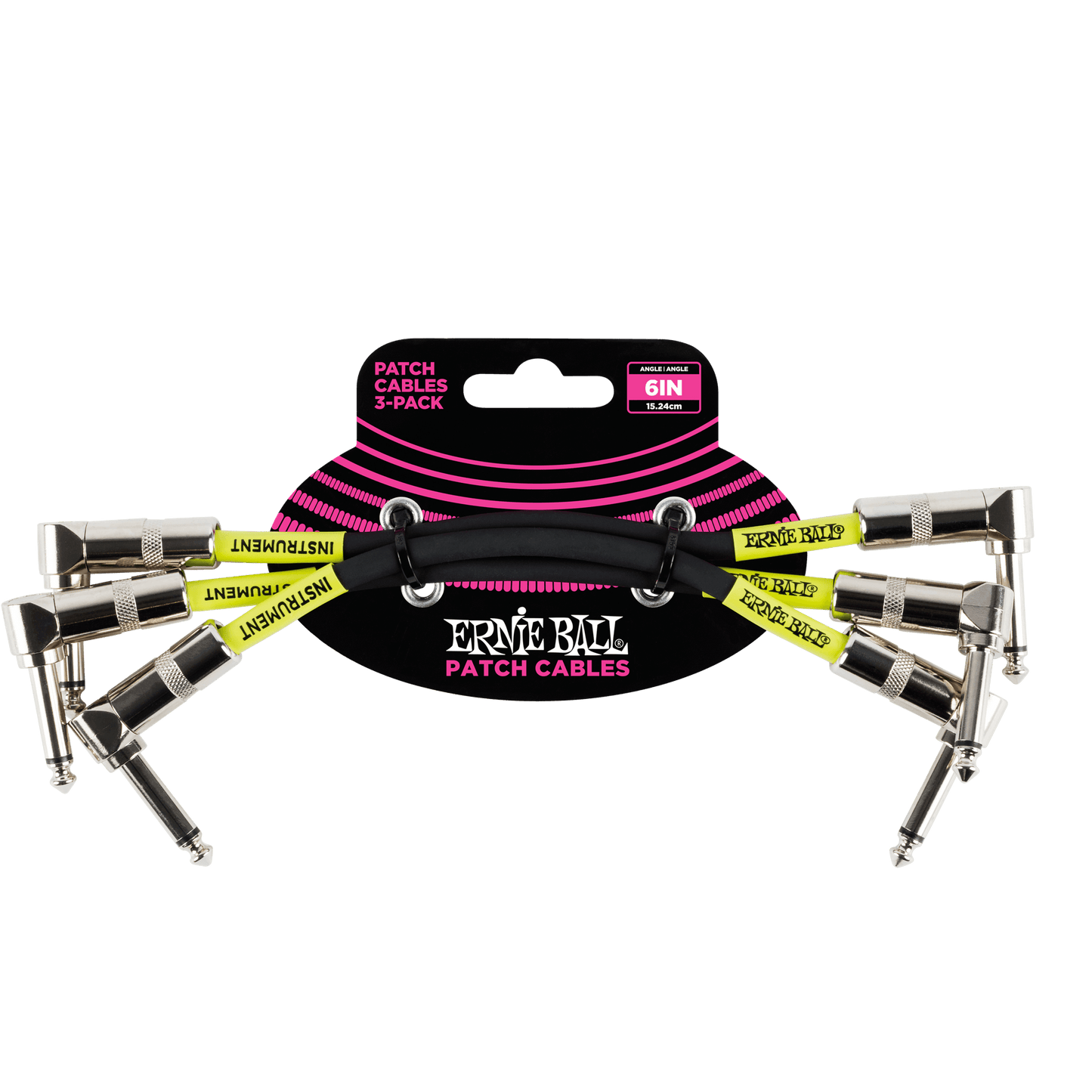 Ernie Ball 6" Angle/Angle Patch Cable - 3 Pack