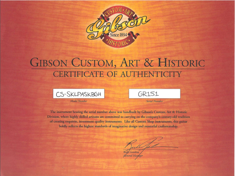 2002 Gibson Custom Shop Les Paul Gary Rossington