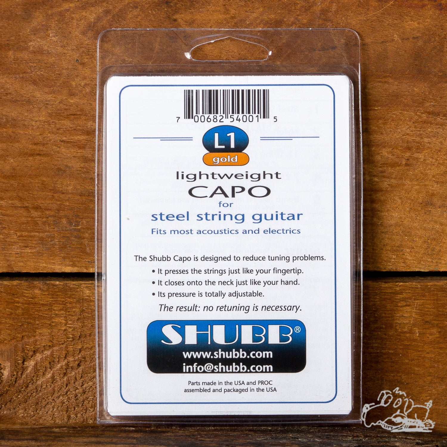 Gold Shubb Lite Steel String Acoustic or Electric Guitar Capo