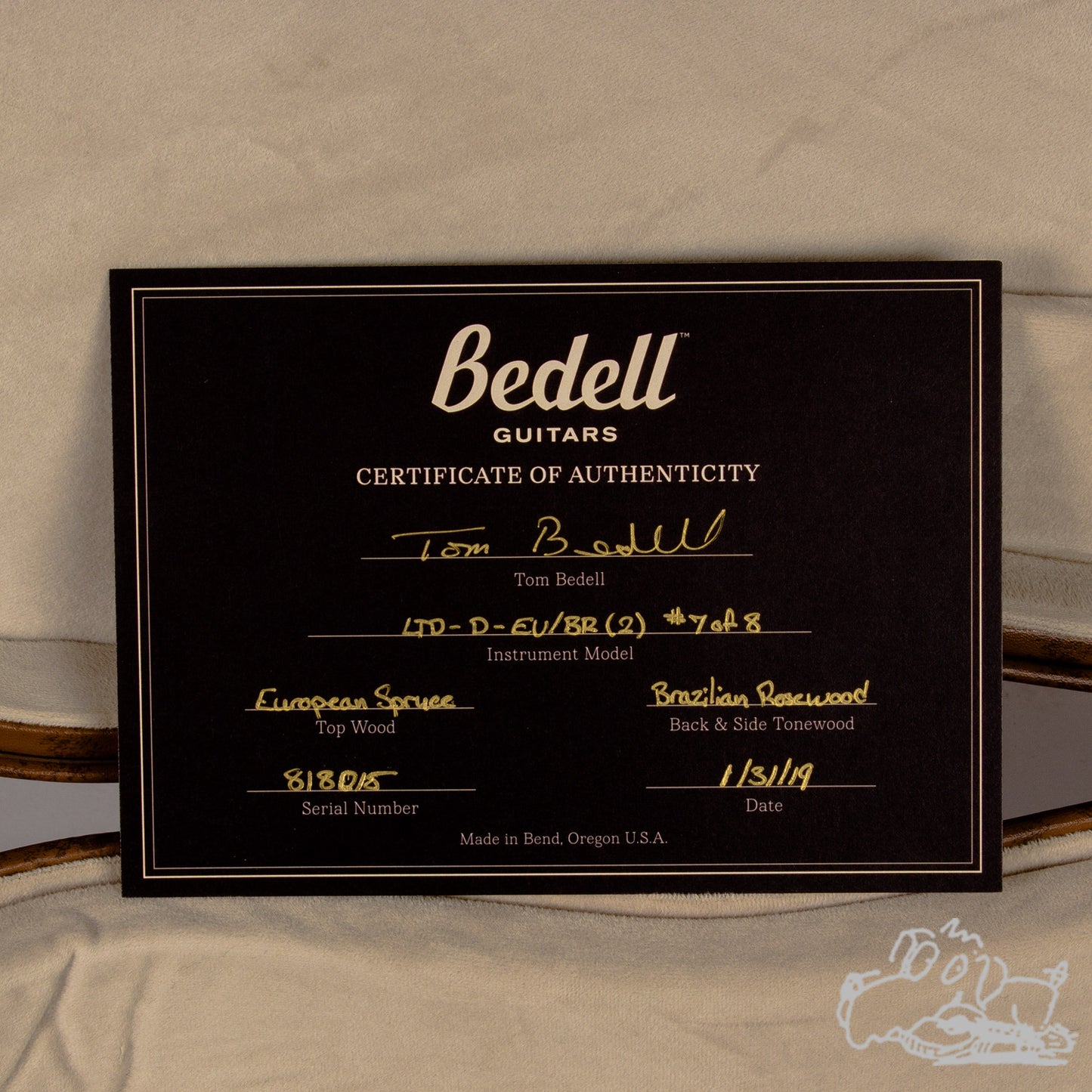Bedell Overture Dreadnaught European Spruce & Milagro Brazilian Rosewood - 7/8