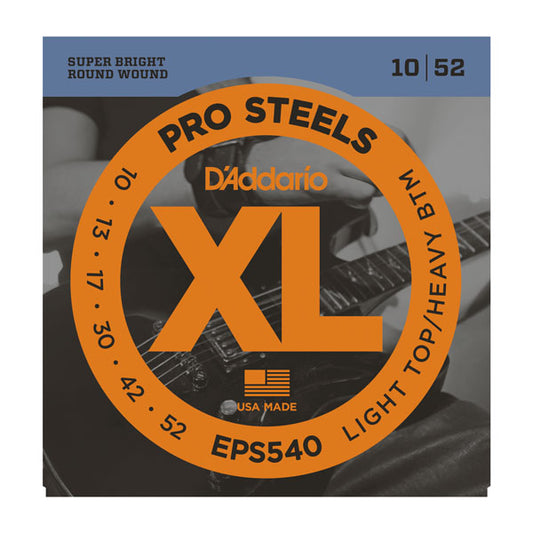 D'Addario Pro Steels - Light Top Heavy Bottom Guitar Strings - 10-52 (EPS540)
