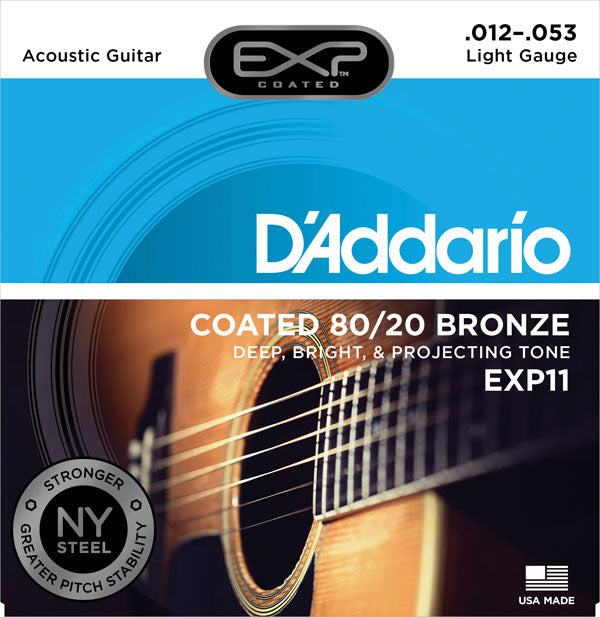 D'Addario 12-53 80/20 Bronze Acoustic Guitar Strings - EXP11