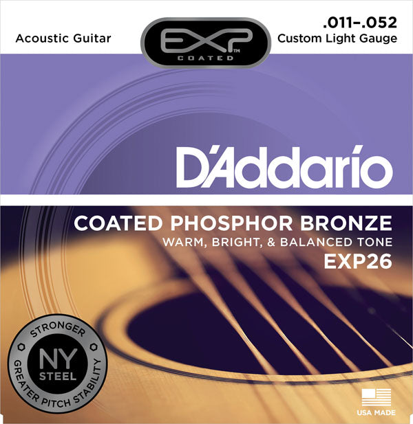 D'Addario -11-52 Phosphor Bronze Acoustic Guitar Strings - EXP26