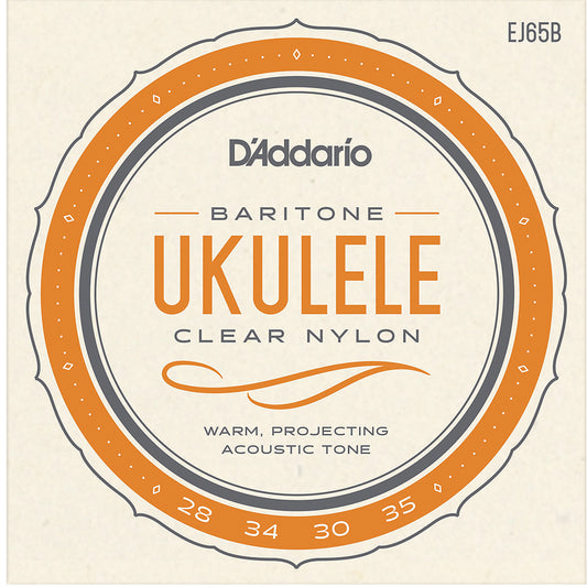 D'Addario EJ65B Baritone Ukelele Strings - Clear Nylon