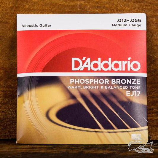 D'Addario 13-56 Phosphor Bronze Acoustic Guitar Strings - EJ17