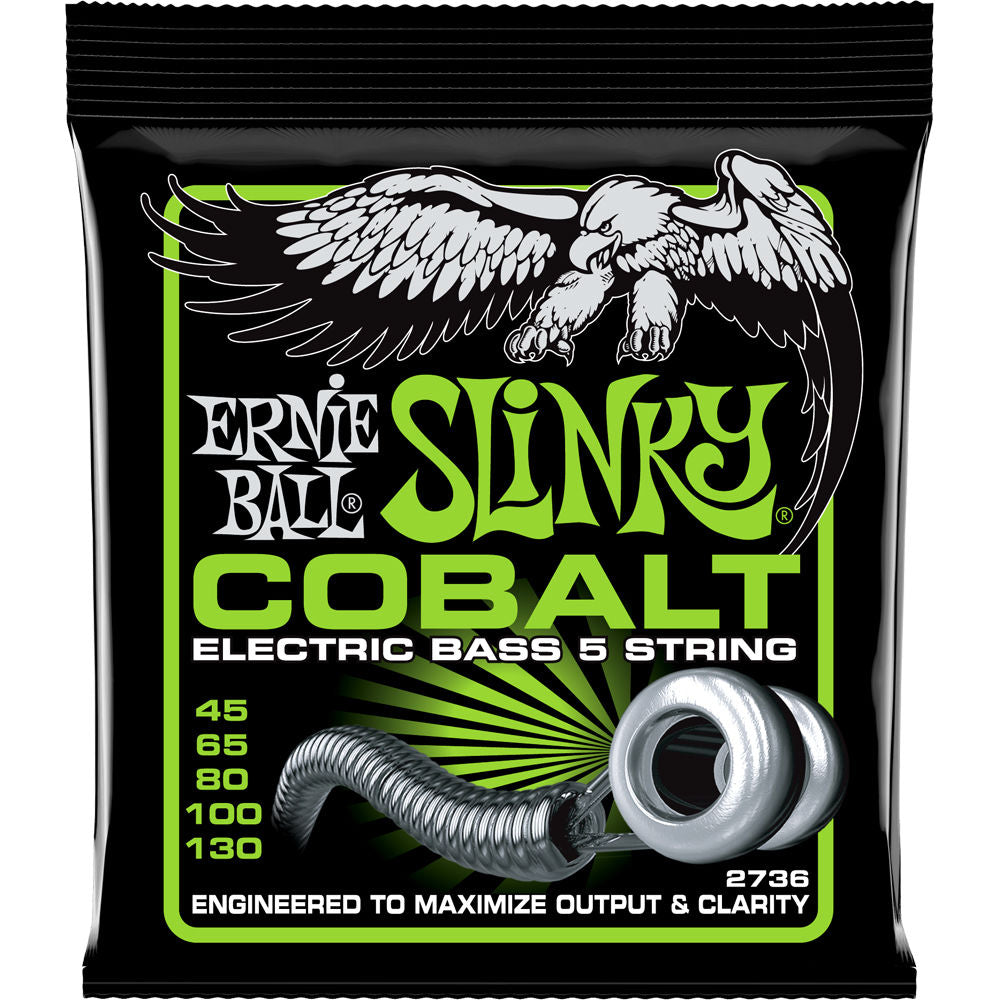 Ernie Ball 5 String Slinky Cobalt Bass Strings - 45-130