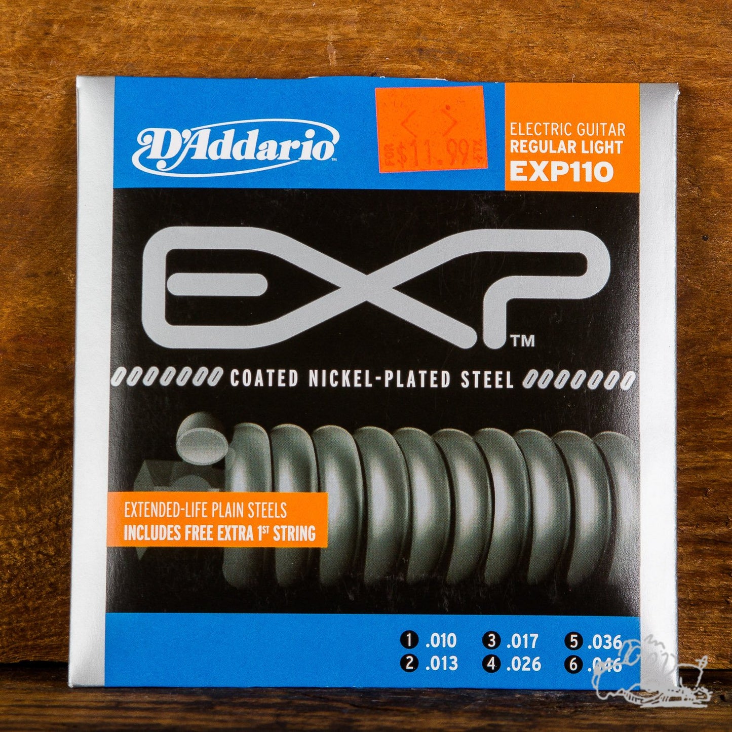 D'Addario EXP Coated Nickel-Plated Steel Electric Guitar Strings - Light 10-46