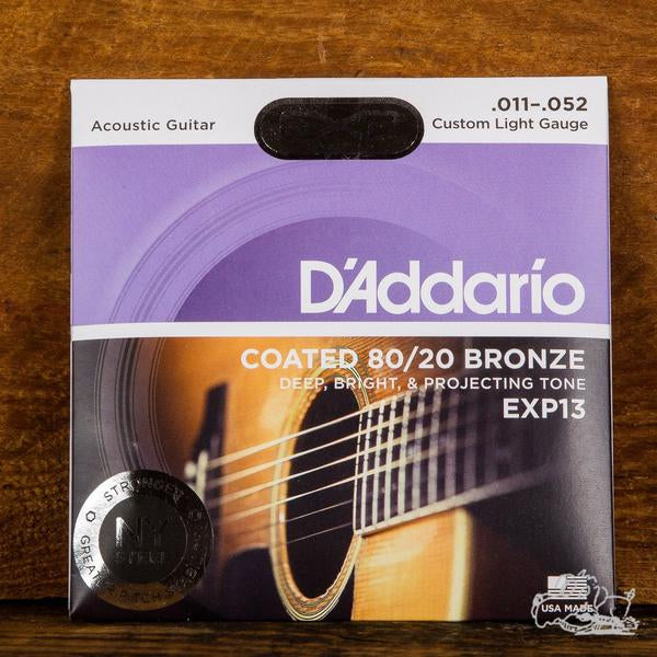 D'Addario 11-52 80/20 Bronze Acoustic Guitar Strings - EXP13