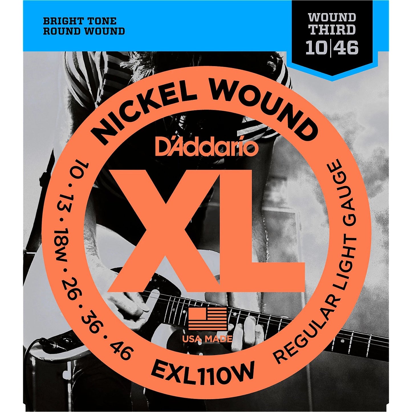 D'Addario Electric Nickel Wound Guitar String - EXL110W (Wound Third)