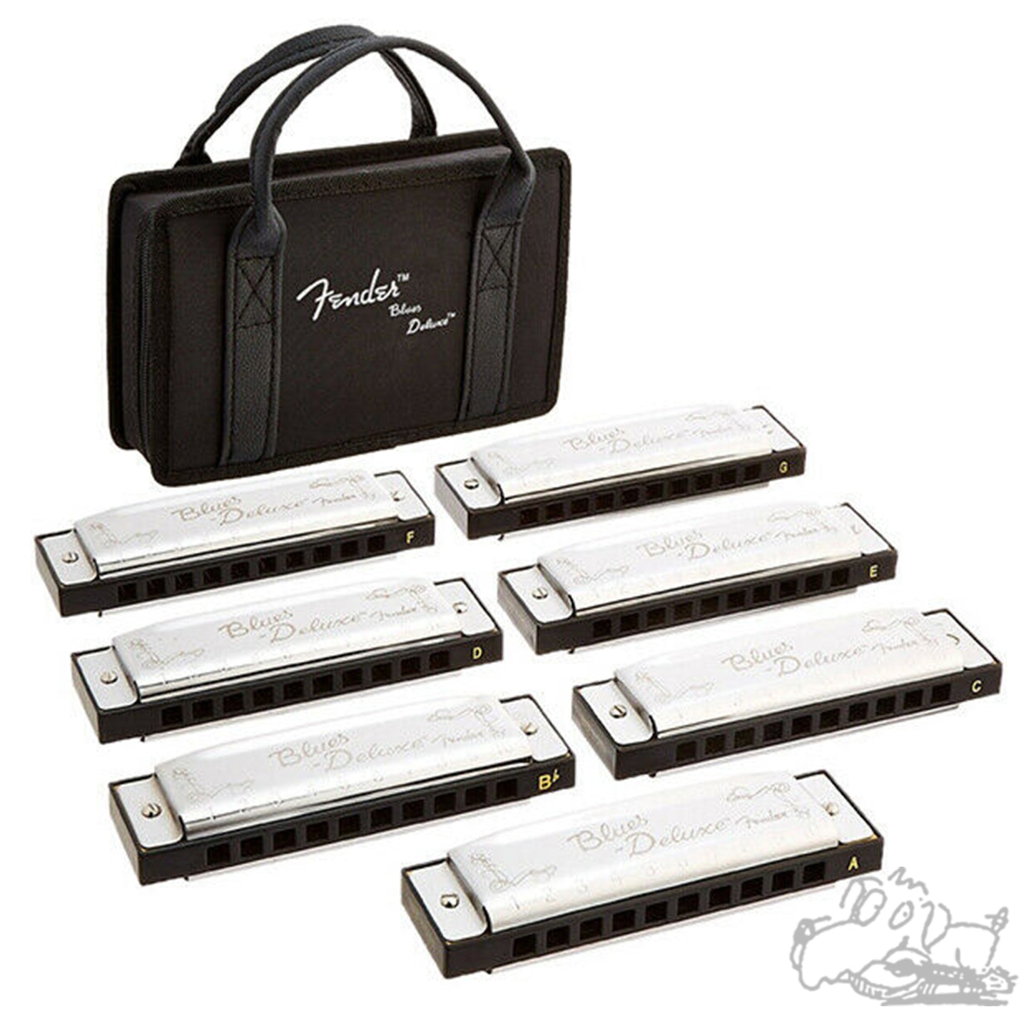 Fender Blues Deluxe Harmonica 7 Pack with Case