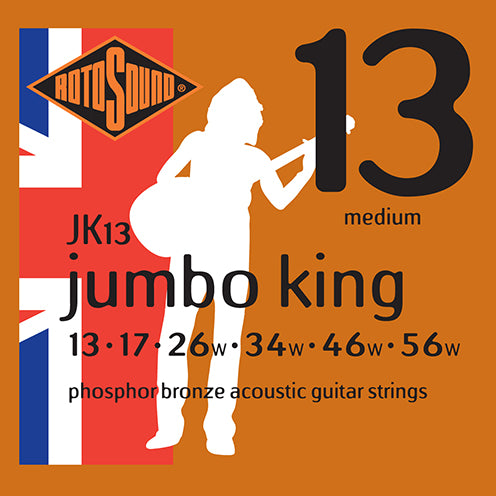Rotosound JK13 Jumbo King Phosphor Bronze Acoustic Guitar Strings 13-56