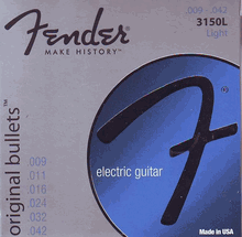 Fender Electric Guitar Pure Nickel Bullet End, .009 - .042, 3150