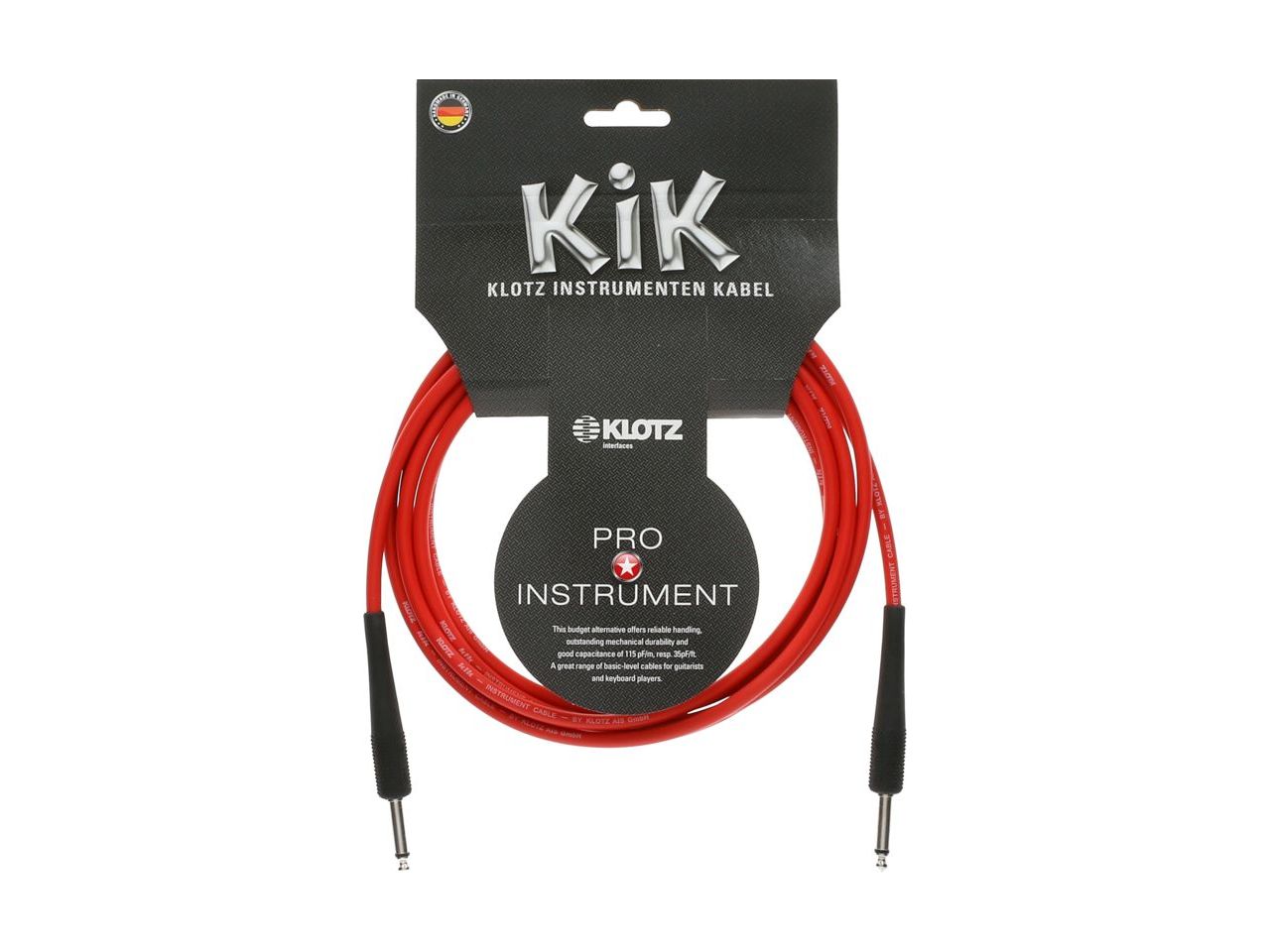 Klotz Professional Instrument Cable - Straight/Straight