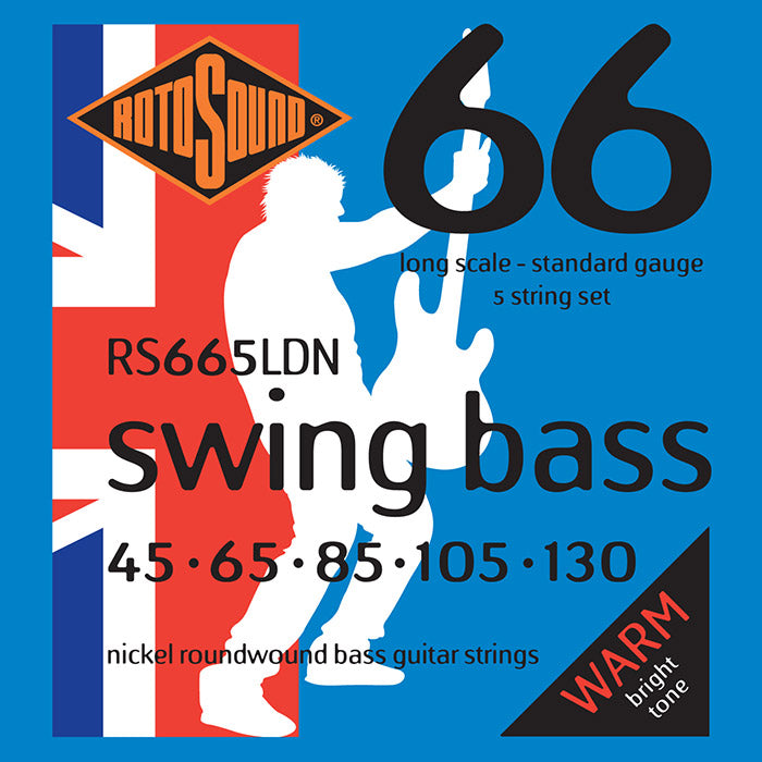 Rotosound RS665LDN Nickel Roundwound 5 string Bass Strings - 45-130