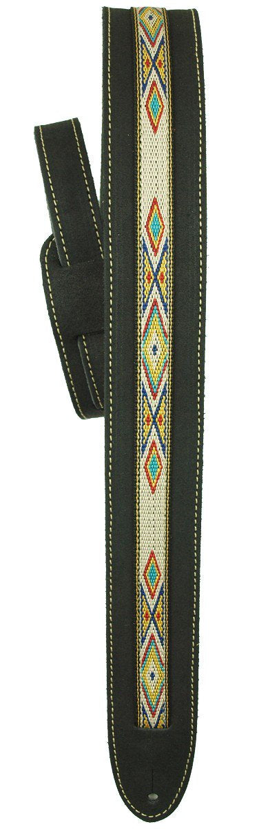 LM The Vinny 2" Suede Guitar Strap with Southwestern Braid Center